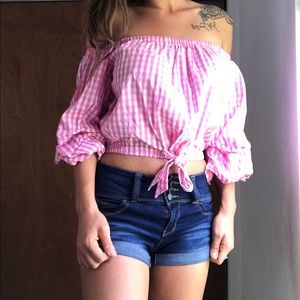 Ruffle tie bottom crop top ❤️ WORN ONCE